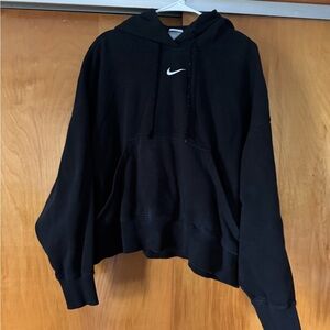 Nike Black Hoodie with White Swoosh